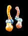 7" Fritted & Gold Fumed Double Ring Bubbler - SmokeZone 420