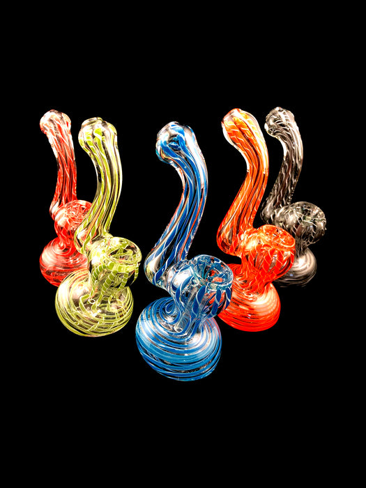4" Mini Color Stripe Sherlock Bubbler - SmokeZone 420