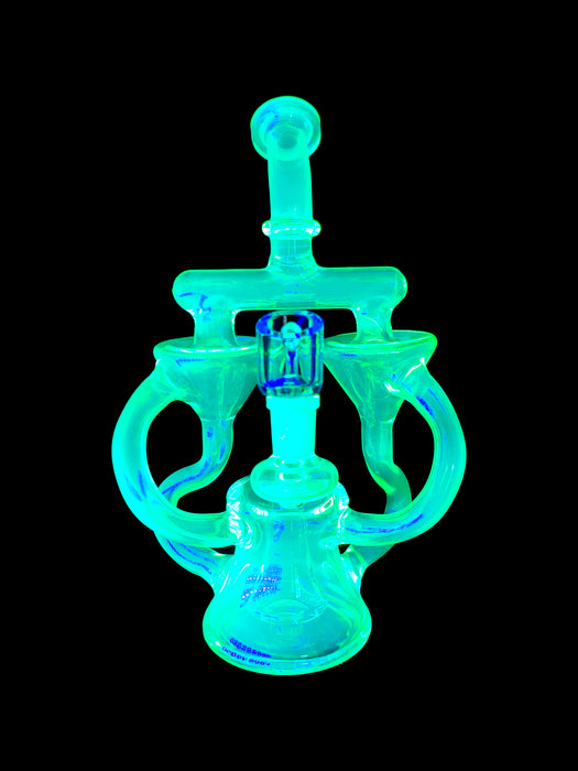 10" Double Inverted Cone UV Reactive Dab Rig - SmokeZone 420
