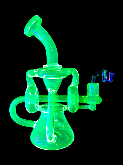 10" Loop Knot Inline Perc UV Reactive Dab Rig - SmokeZone 420