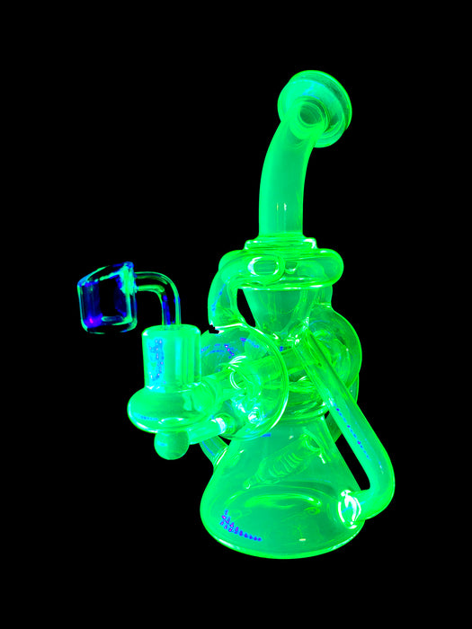 10" Loop Knot Inline Perc UV Reactive Dab Rig - SmokeZone 420