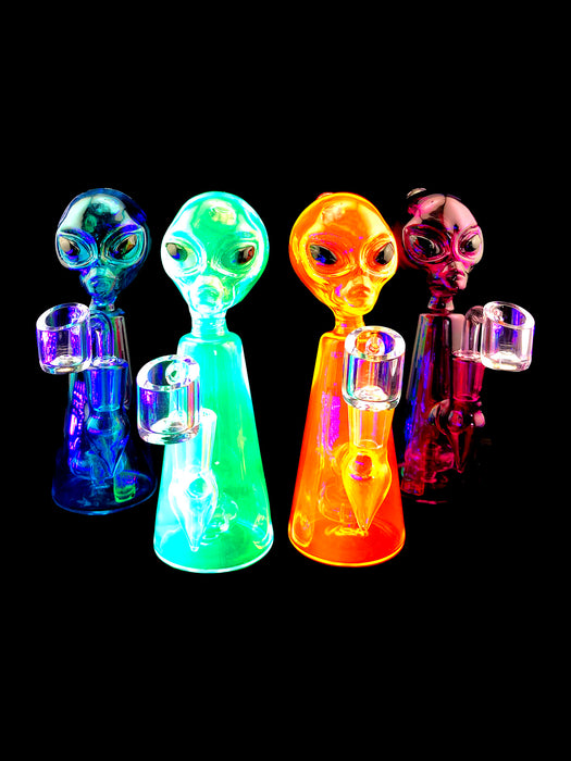 7" Alien Head UV Reactive Dab Rig - SmokeZone 420