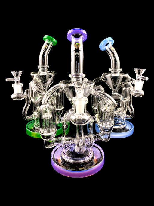 10" Star Wing Double Dome & Inline Perc Water Pipe - SmokeZone 420