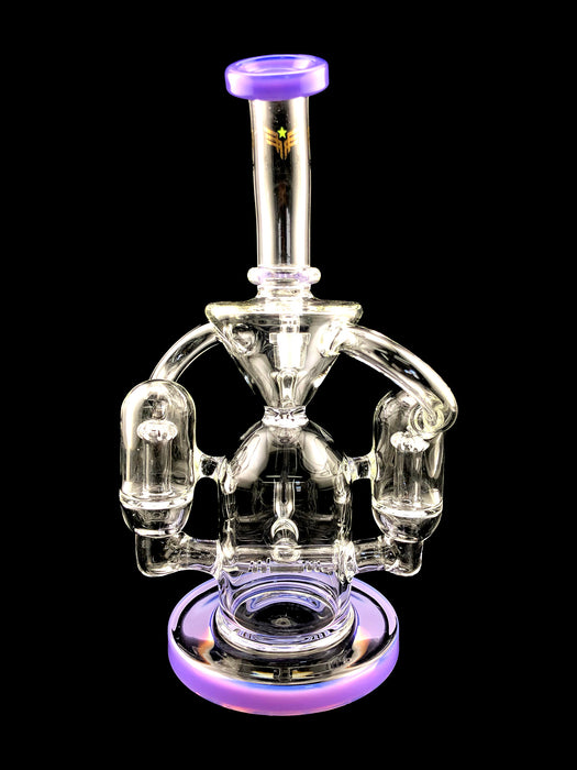 10" Star Wing Double Dome & Inline Perc Water Pipe - SmokeZone 420