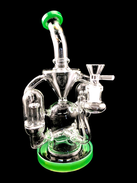 10" Star Wing Double Dome & Inline Perc Water Pipe - SmokeZone 420
