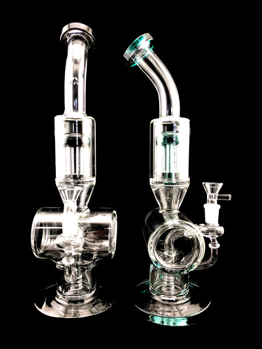 14" Hollow Cylinder Tree Perc Water Pipe - SmokeZone 420