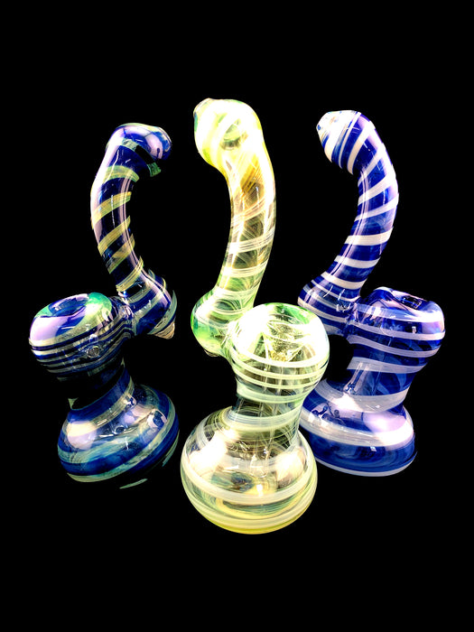9" Twisted Color Fumed Glass Sherlock Bubbler - SmokeZone 420