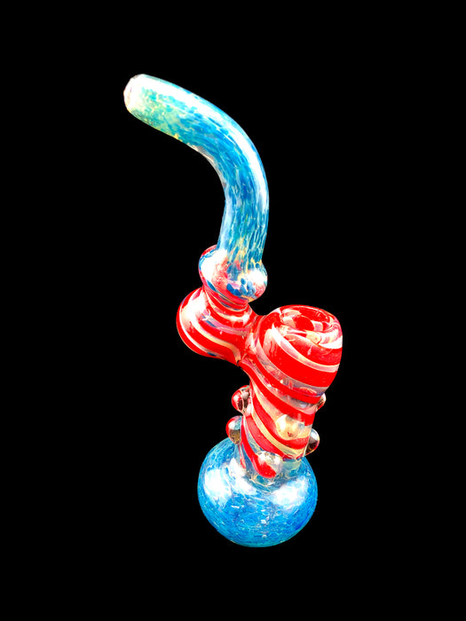 8" Beaded Frit Sherlock Bubbler - SmokeZone 420