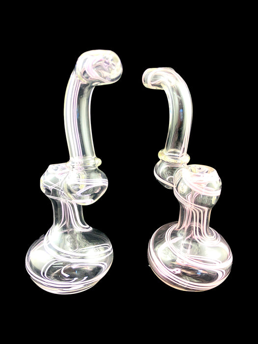 8" Clear & Slime Twisted Bubbler - SmokeZone 420