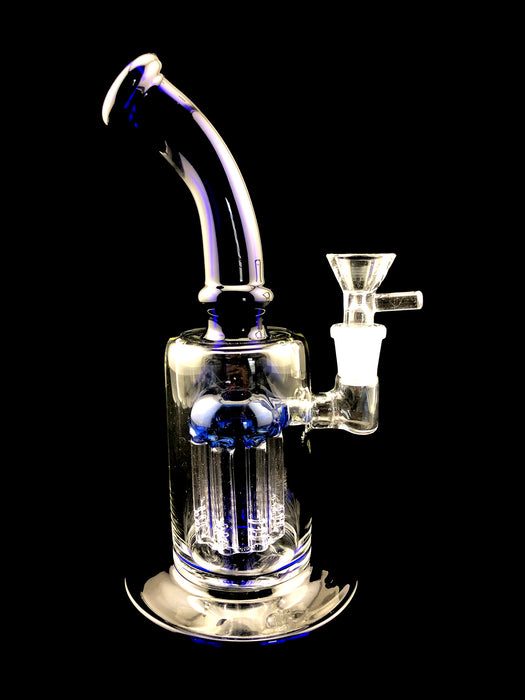 9" Blue Curved Mouth Tree Perc Water Pipe - SmokeZone 420