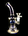 9" Blue Curved Mouth Tree Perc Water Pipe - SmokeZone 420