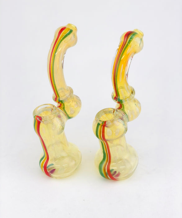 8" Single Ring Fumed Striped Sherlock Bubbler - SmokeZone 420