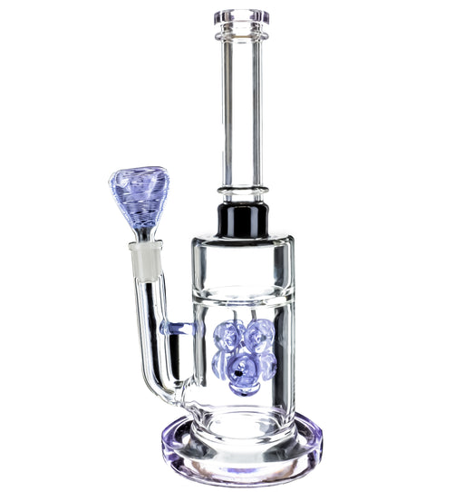11" Purple Multi Bead Perc Water Pipe - SmokeZone 420