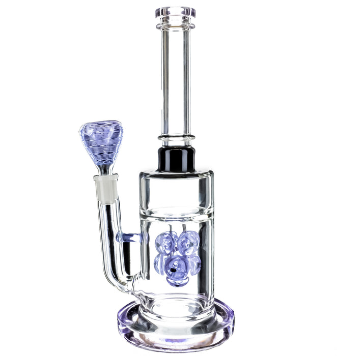 11" Purple Multi Bead Perc Water Pipe - SmokeZone 420