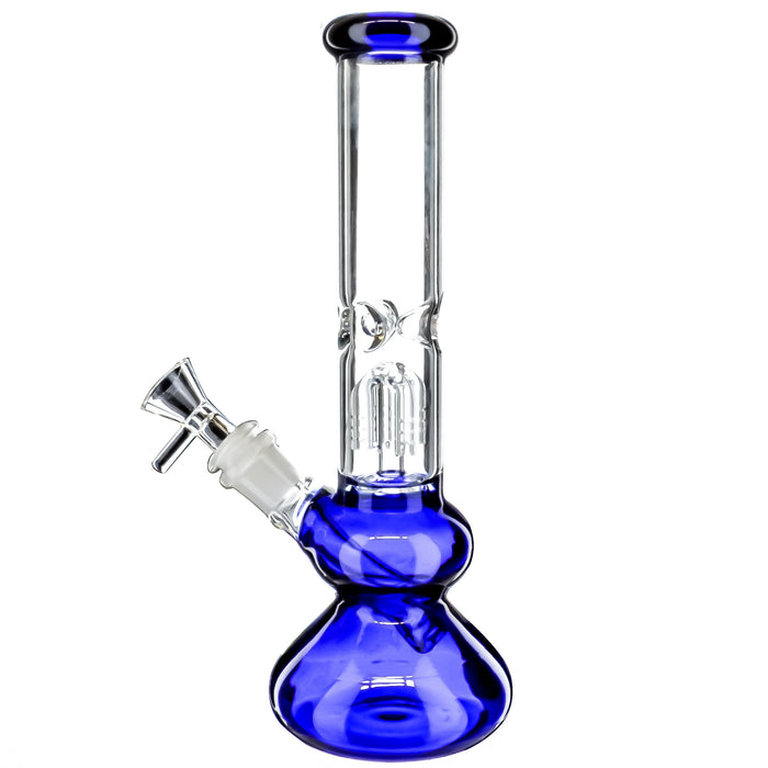 10" Blue Beaker Base Tree Perc Water Pipe - SmokeZone 420
