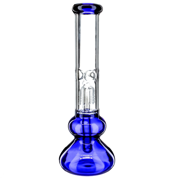 10" Blue Beaker Base Tree Perc Water Pipe - SmokeZone 420