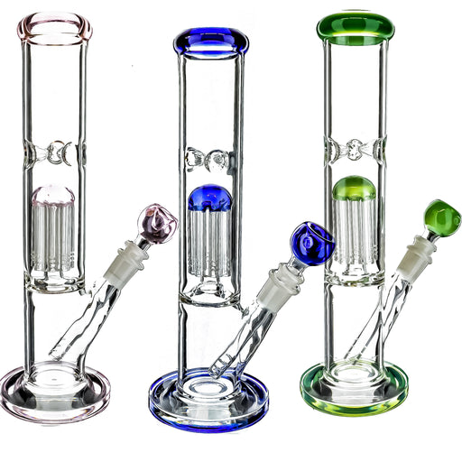 12" Straight Tube Tree Perc Water Pipe - SmokeZone 420
