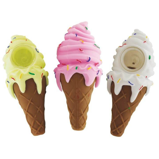 5" Silicone Ice Cream Hand Pipe - SmokeZone 420