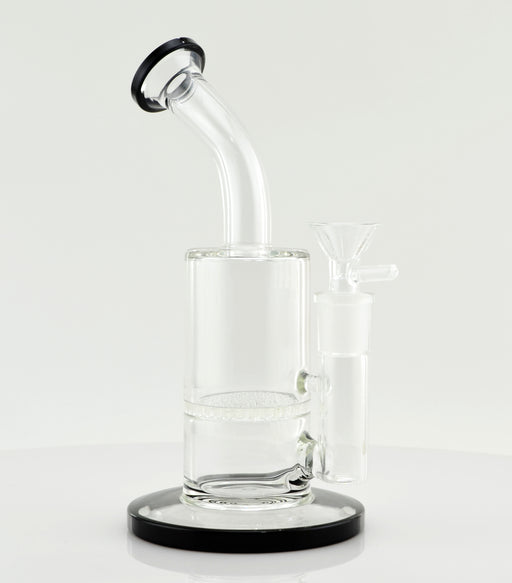 8" Bent Mouth Honeycomb Water Pipe Black Color - SmokeZone 420