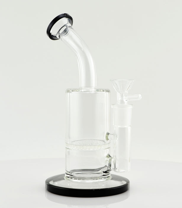 8" Bent Mouth Honeycomb Water Pipe Black Color - SmokeZone 420