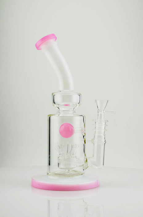 11" Bent Mouth Sprinkler Water Pipe (Cadillac Pink) - SmokeZone 420