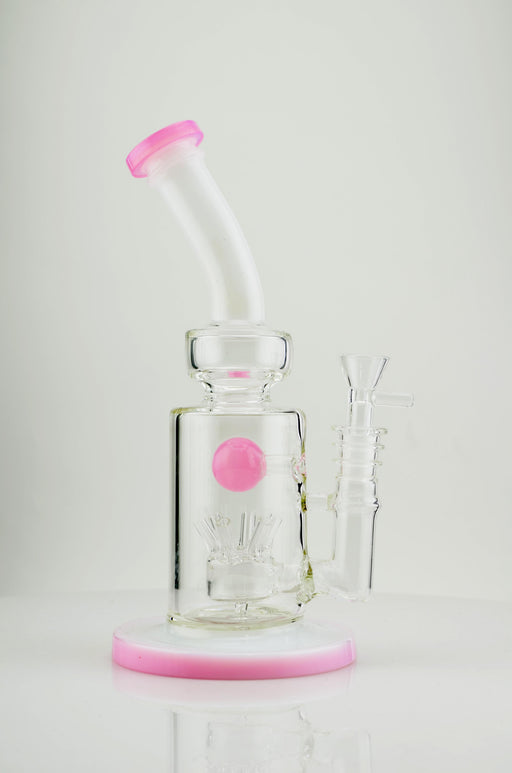 11" Bent Mouth Sprinkler Water Pipe (Cadillac Pink) - SmokeZone 420