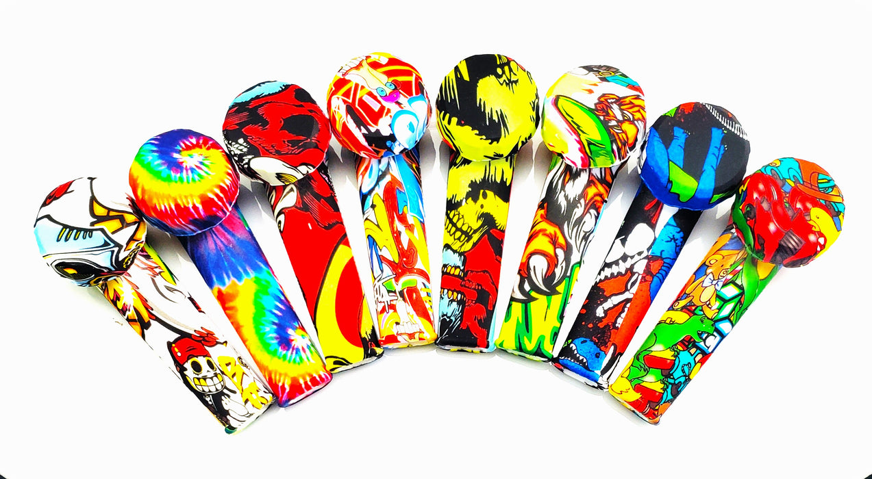 Water Transfer Print Silicon Hand Pipe - SmokeZone 420