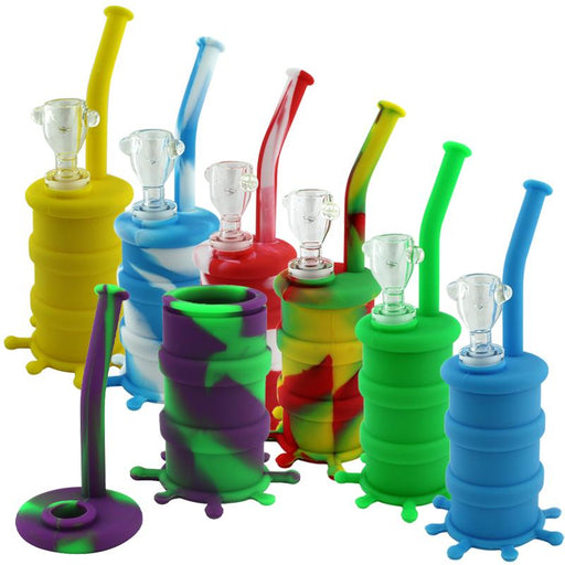 8" Oil Barrel Splash Silicone Water Pipe - SmokeZone 420