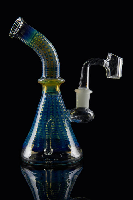 7" Full Blue Wrap & Rake Beaker Dab Rig - SmokeZone 420