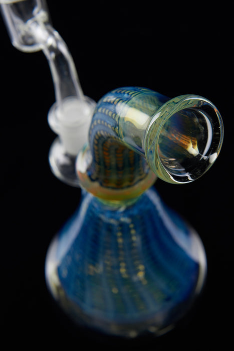 7" Full Blue Wrap & Rake Beaker Dab Rig - SmokeZone 420