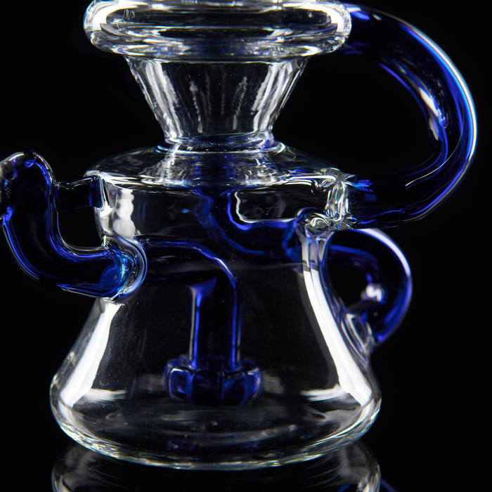 8" Clear & Blue Recycle Showerhead Perc Dab Rig - SmokeZone 420