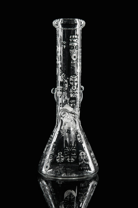 8" Tiki Art Glow In The Dark Beaker Water Pipe - SmokeZone 420