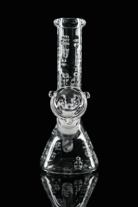 8" Tiki Art Glow In The Dark Beaker Water Pipe - SmokeZone 420