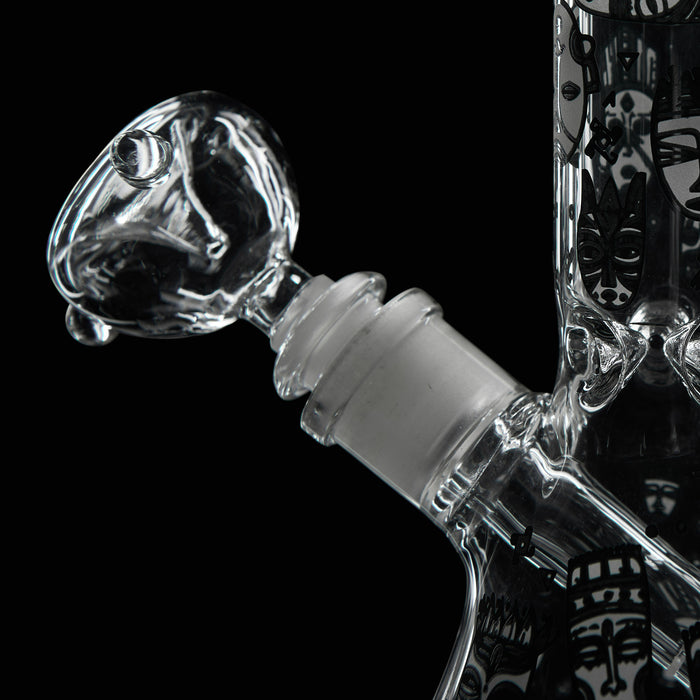 8" Tiki Art Glow In The Dark Beaker Water Pipe - SmokeZone 420