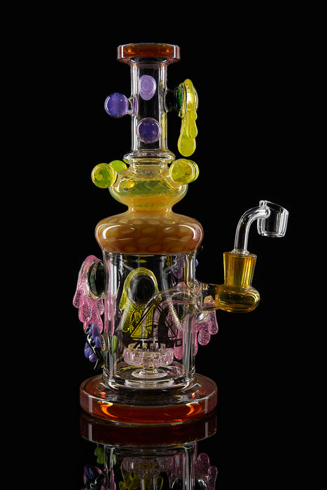 10" Tattoo Glass Honeycomb Drip Heady Dab Rig - SmokeZone 420