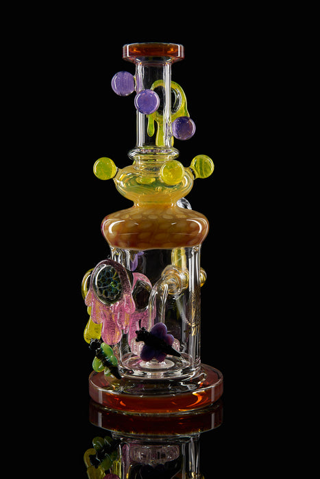 10" Tattoo Glass Honeycomb Drip Heady Dab Rig - SmokeZone 420