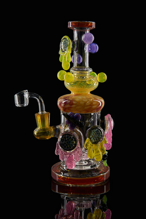10" Tattoo Glass Honeycomb Drip Heady Dab Rig - SmokeZone 420