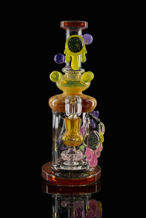 10" Tattoo Glass Honeycomb Drip Heady Dab Rig - SmokeZone 420