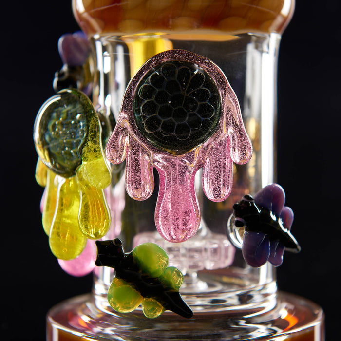 10" Tattoo Glass Honeycomb Drip Heady Dab Rig - SmokeZone 420
