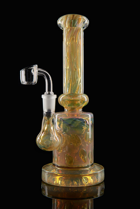 10" Heavy Polka Dot Gold Fumed Heady Dab Rig - SmokeZone 420