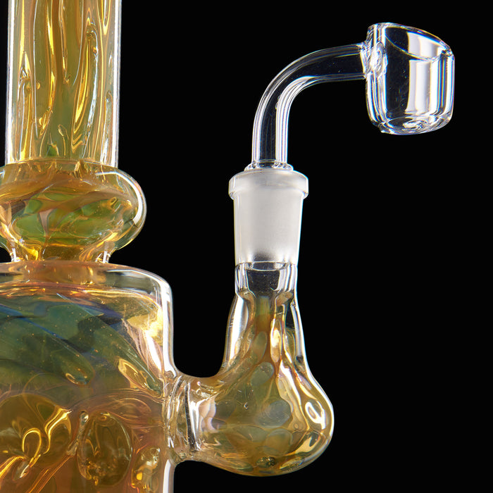 10" Heavy Polka Dot Gold Fumed Heady Dab Rig - SmokeZone 420