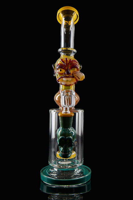 13" Tattoo Glass Goblin Head Heady Dab Rig - SmokeZone 420