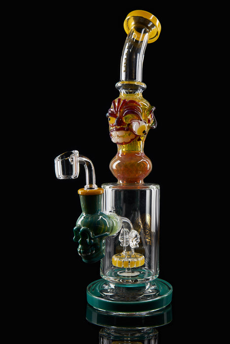 13" Tattoo Glass Goblin Head Heady Dab Rig - SmokeZone 420