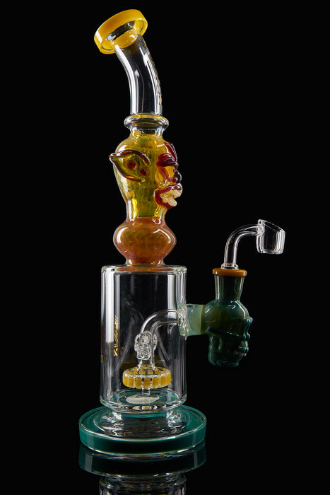 13" Tattoo Glass Goblin Head Heady Dab Rig - SmokeZone 420