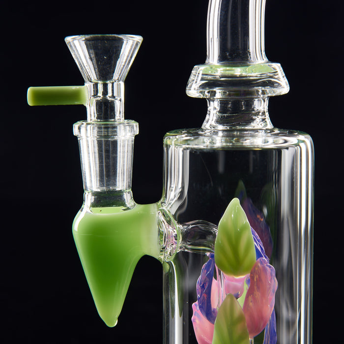 9" Slime Green Leaf Chamber Dab Rig - SmokeZone 420