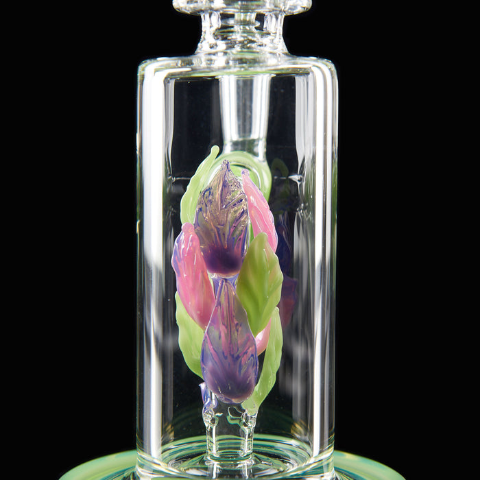 9" Slime Green Leaf Chamber Dab Rig - SmokeZone 420