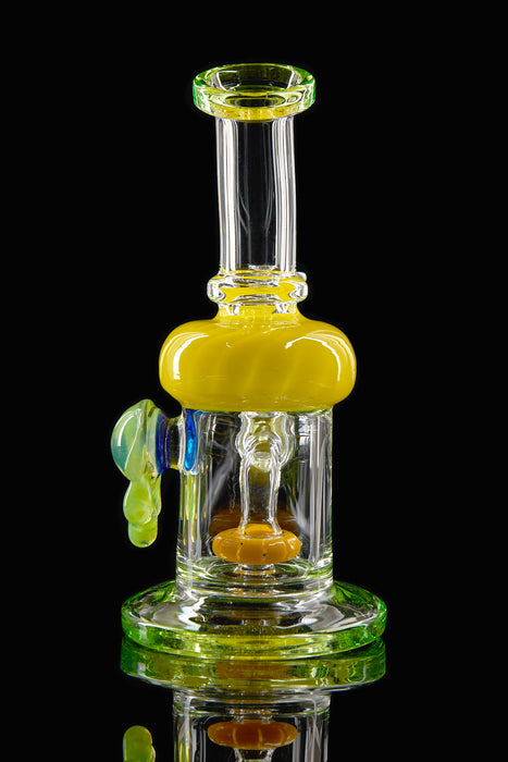 7" Slime Green Honeycomb Pendant Dab Rig - SmokeZone 420