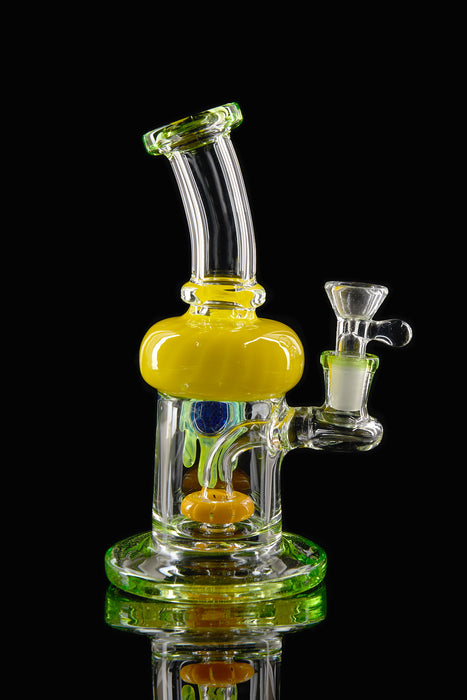7" Slime Green Honeycomb Pendant Dab Rig - SmokeZone 420