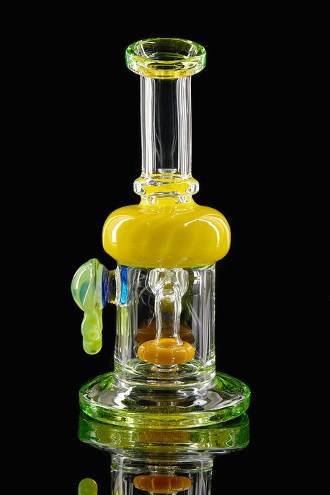 7" Slime Green Honeycomb Pendant Dab Rig - SmokeZone 420
