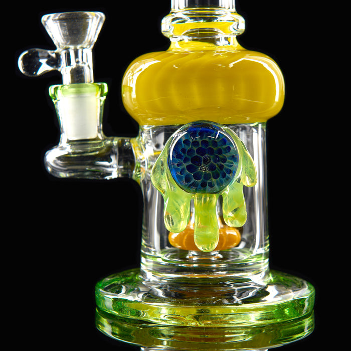 7" Slime Green Honeycomb Pendant Dab Rig - SmokeZone 420